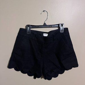 Linen/cotton blend J.Crew scalloped edge shorts